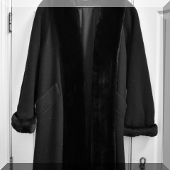 H14. Steve by Searle black wool coat with faux fur collar. Size 4 - $100